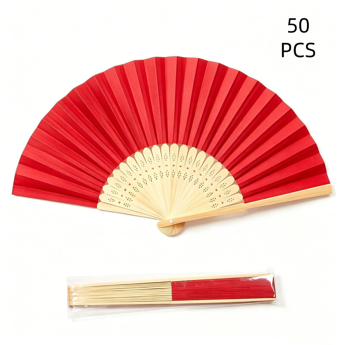 Paper Hand Fans (Red-50)