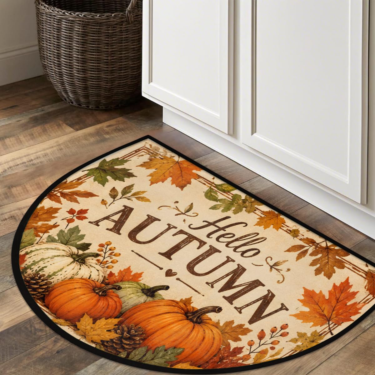Autumn Half Round Rug Half Moon Door Mat Half Circle Rugs (Z:e-color 3)