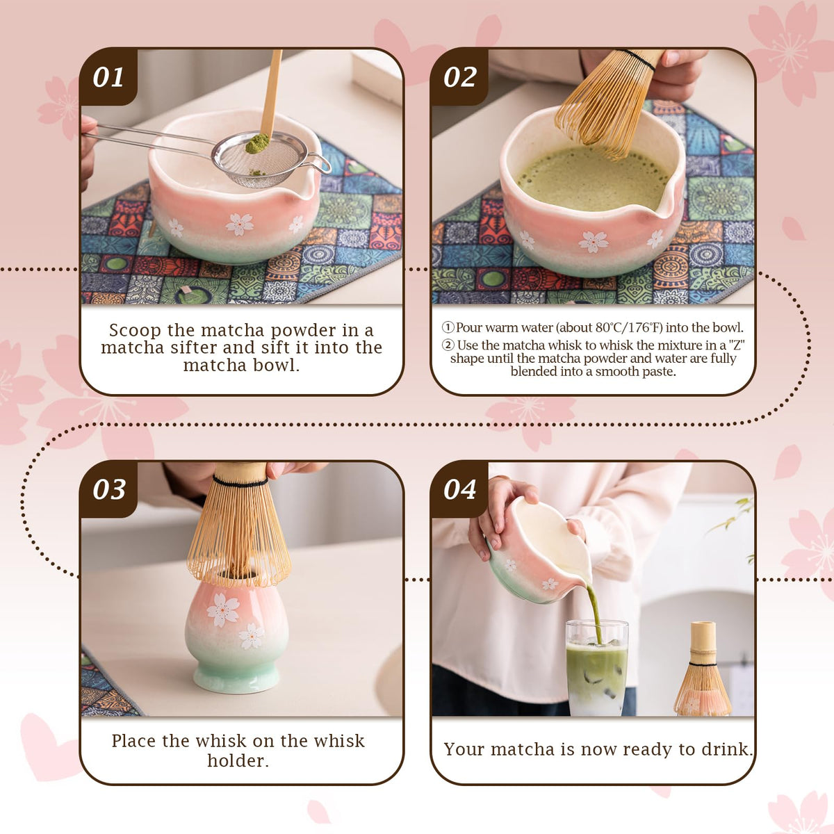 Cherry Blossom Matcha Whisk Set (Cherry)