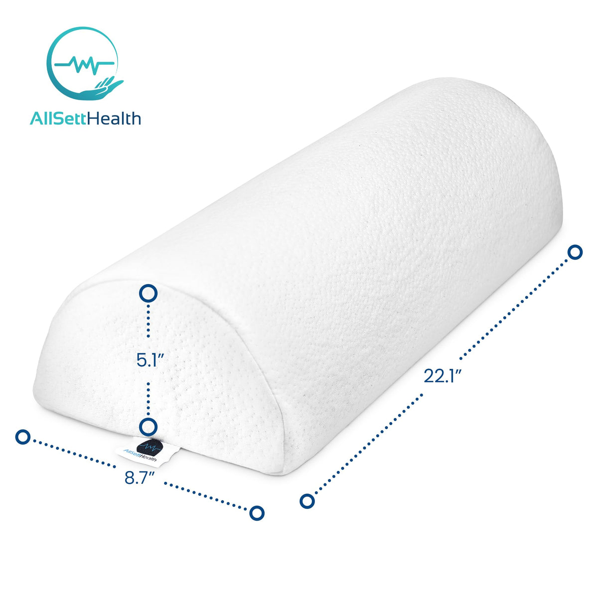 2 Pack Half Moon Bolster Pillow for Legs (Knee Half Moon White (2 Pack))