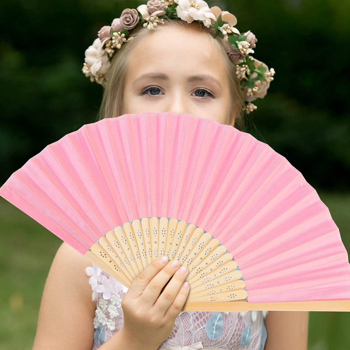36 Pcs Handheld Fans Silk Folding Fan (Multicolor)