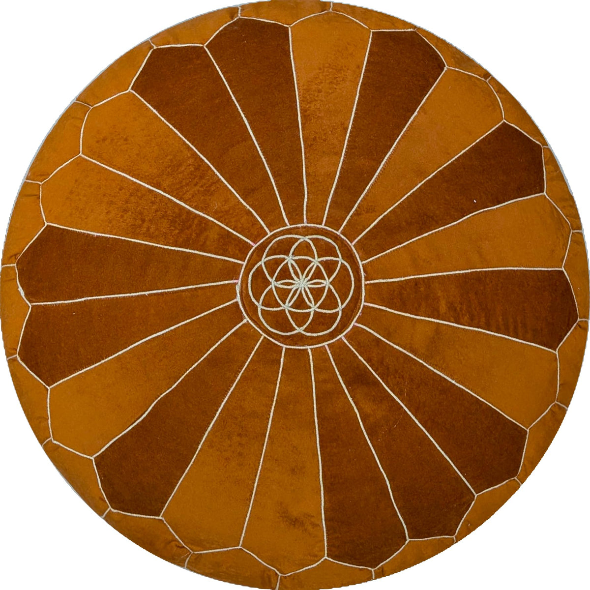 Burnt Orange Moroccan Velvet Floor Pouf (Burnt Orange)