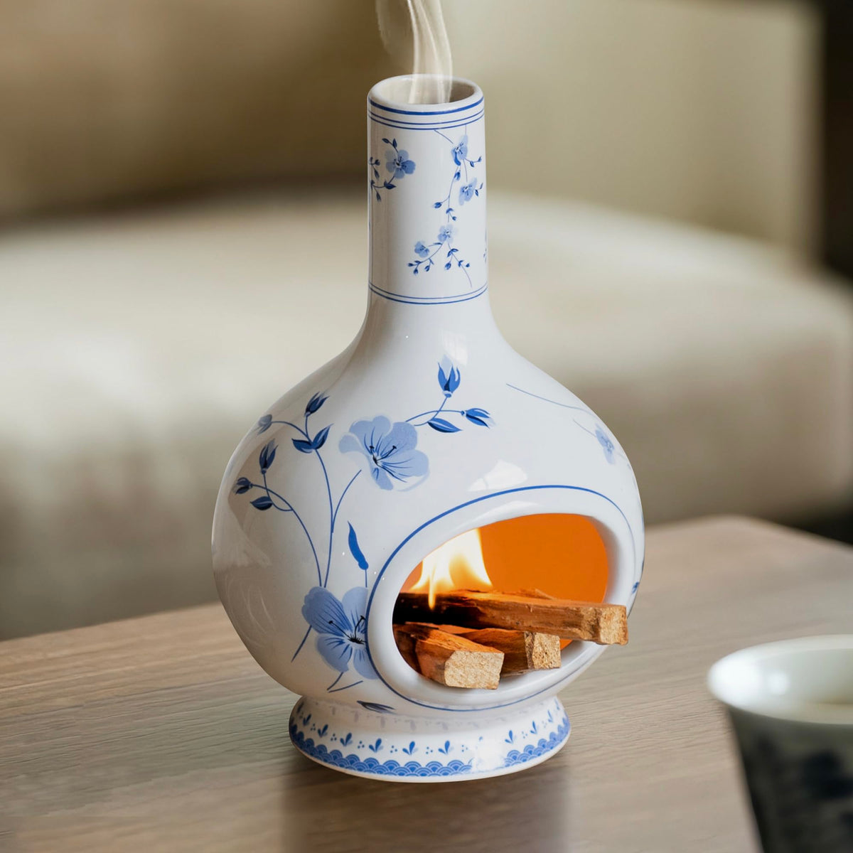 Ceramic Incense Holder Palo Santo Burner (Blue and White Porcelain)