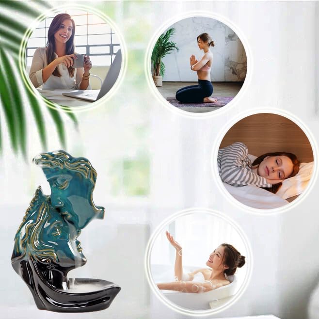 Man Kissing Woman Face Statue Backflow Incense Holder (Face Statue 2)
