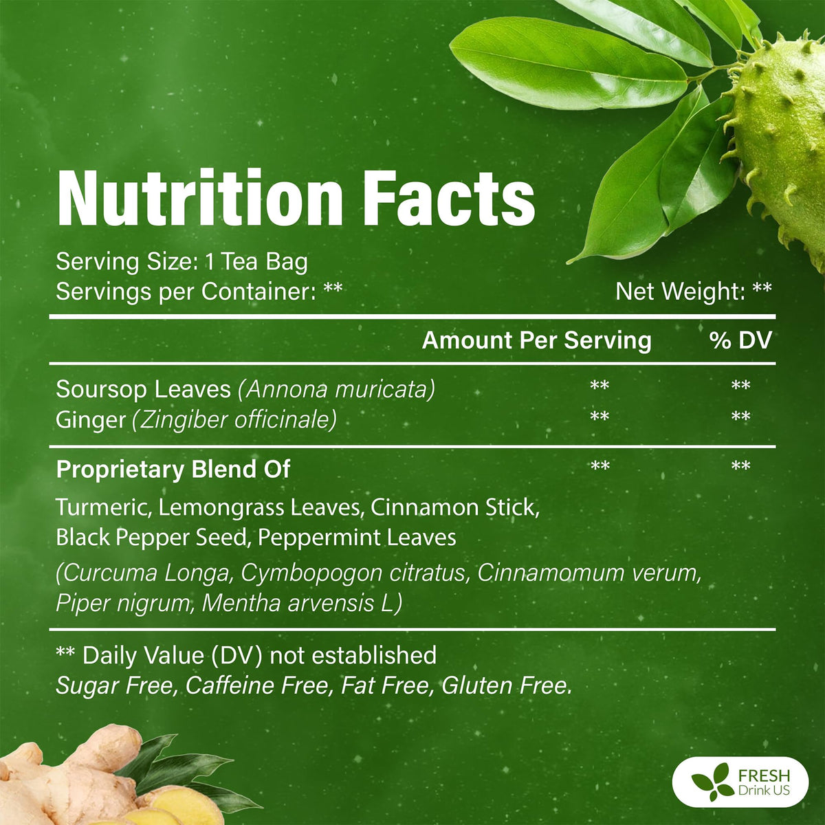 Super Soursop Herbal Tea (60 Tea Bags)