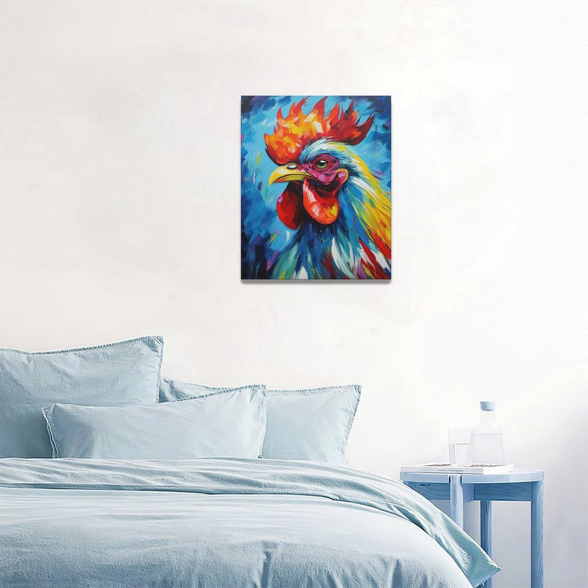 Chicken Wall Art Rooster Pictures Wall Decor Canvas Print Painting Home Decoration Artwork For Living Room Office Kitchen Bathroom Framed 16"X24" (20"L x 16"W / Chicken)