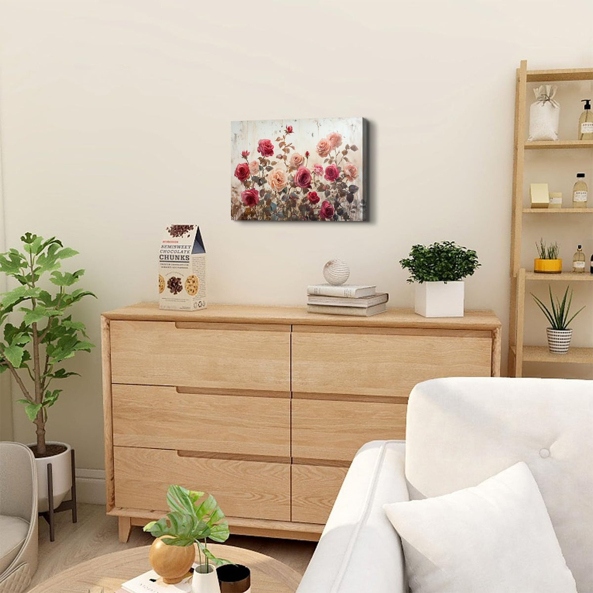 Pink Flower Pictures Wall Decor Vintage Rose Canvas Painting Bathroom Decor Rustic Farmhouse Floral Prints Poster Modern Wildflower Aesthetic Canvas Artwork for Living Room Home Decoration 12x16" (16"L x 12"W / Pink Rose)