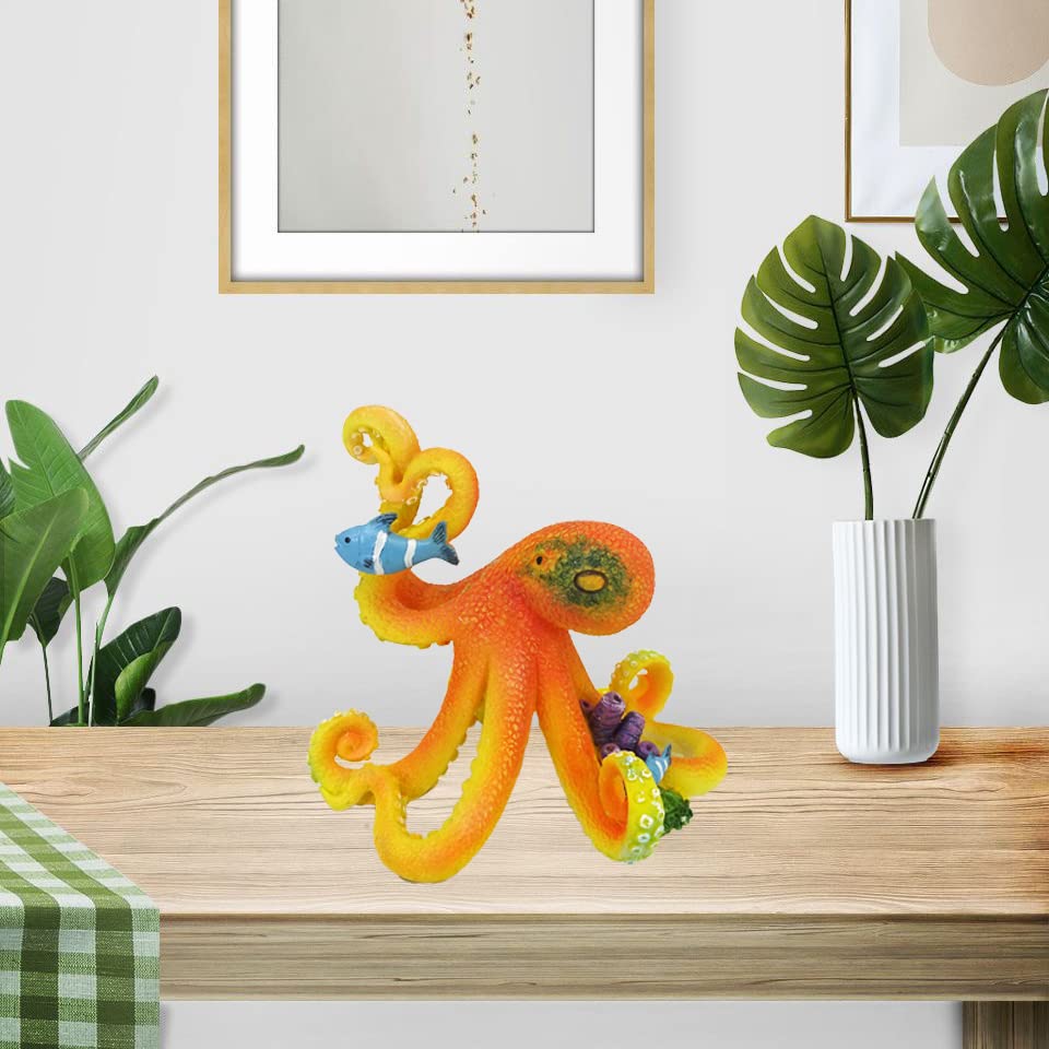 Deep Sea Octopus Statue (Orange)