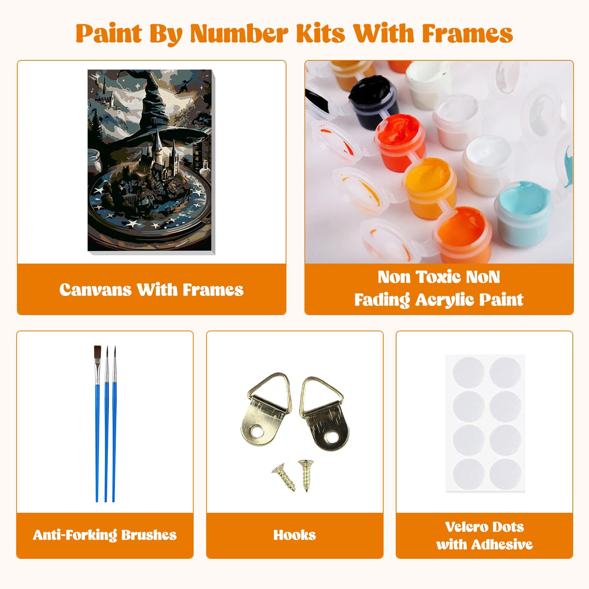 Magic Castle Paint by Numbers Kit with Frame for Adults (paint by numbers012)