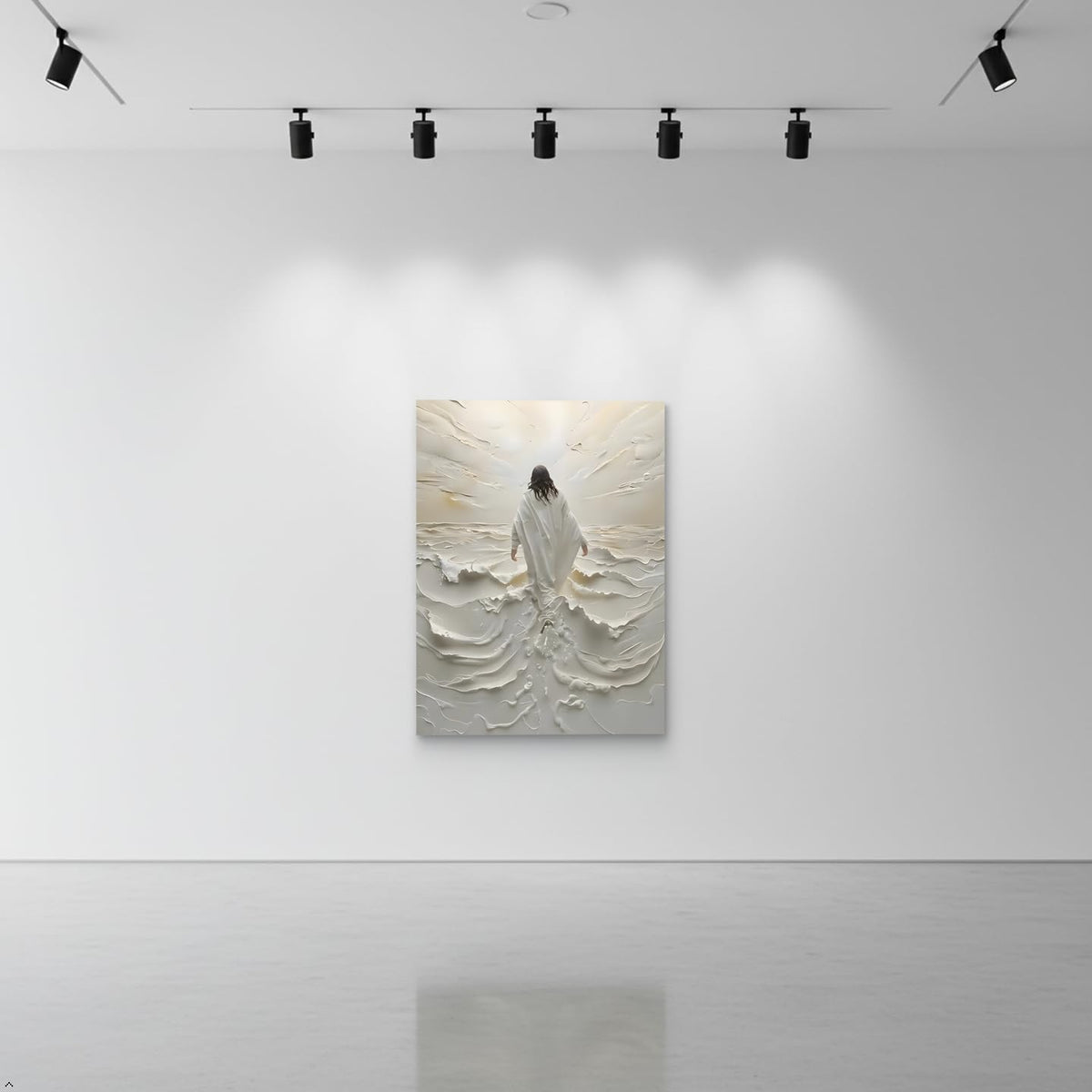 Jesus Walking on Water Canvas Wall Art (yesu / 24"L x 16"W)