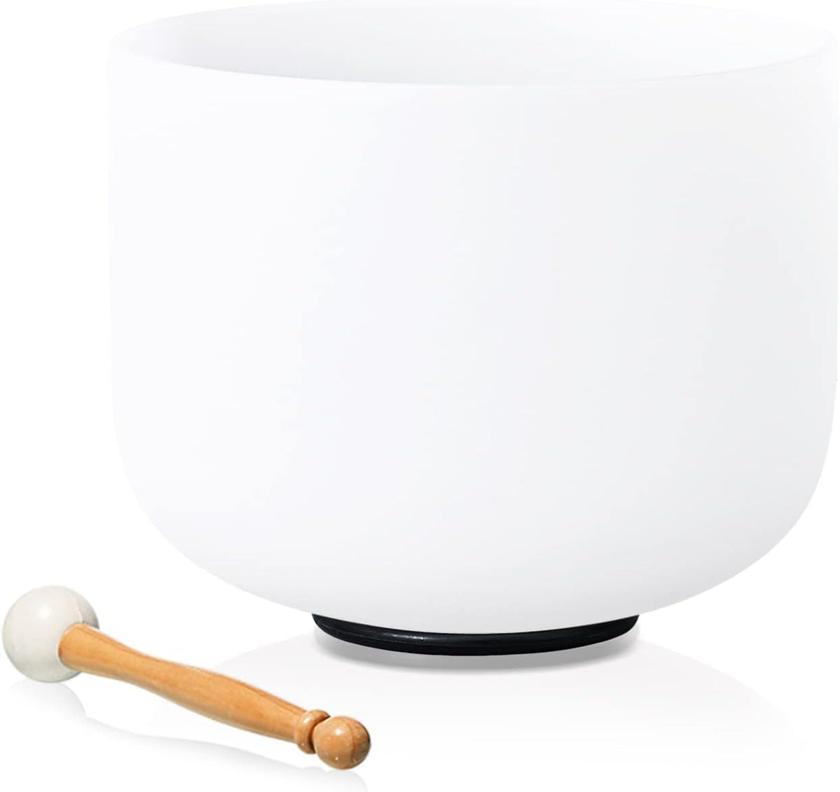 12" B Note Crown Chakra Frosted Quartz Crystal Singing Bowl mallet & O (B / white B)