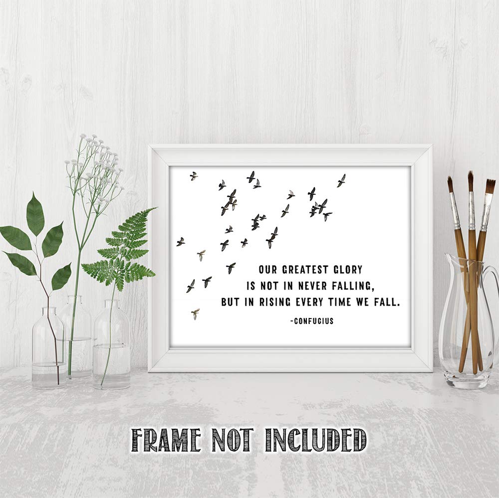 Confucius Inspirational Spiritual Quotes Wall Art Decor (Bird Flock)