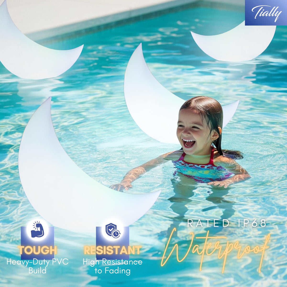 Floating Pool Lights (2 Pack / Half Moon)