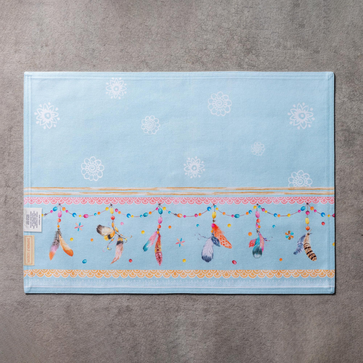 Placemats Set of 4 Reusable 100% Cotton (084 - Ibiza - Blue / 13" X 19" (Pack of 4))