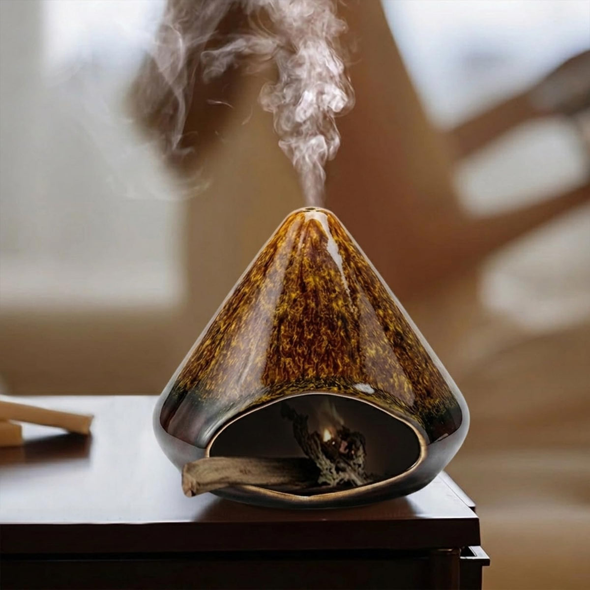 Handcrafted Ceramic Palo Santo Holder (Brown)