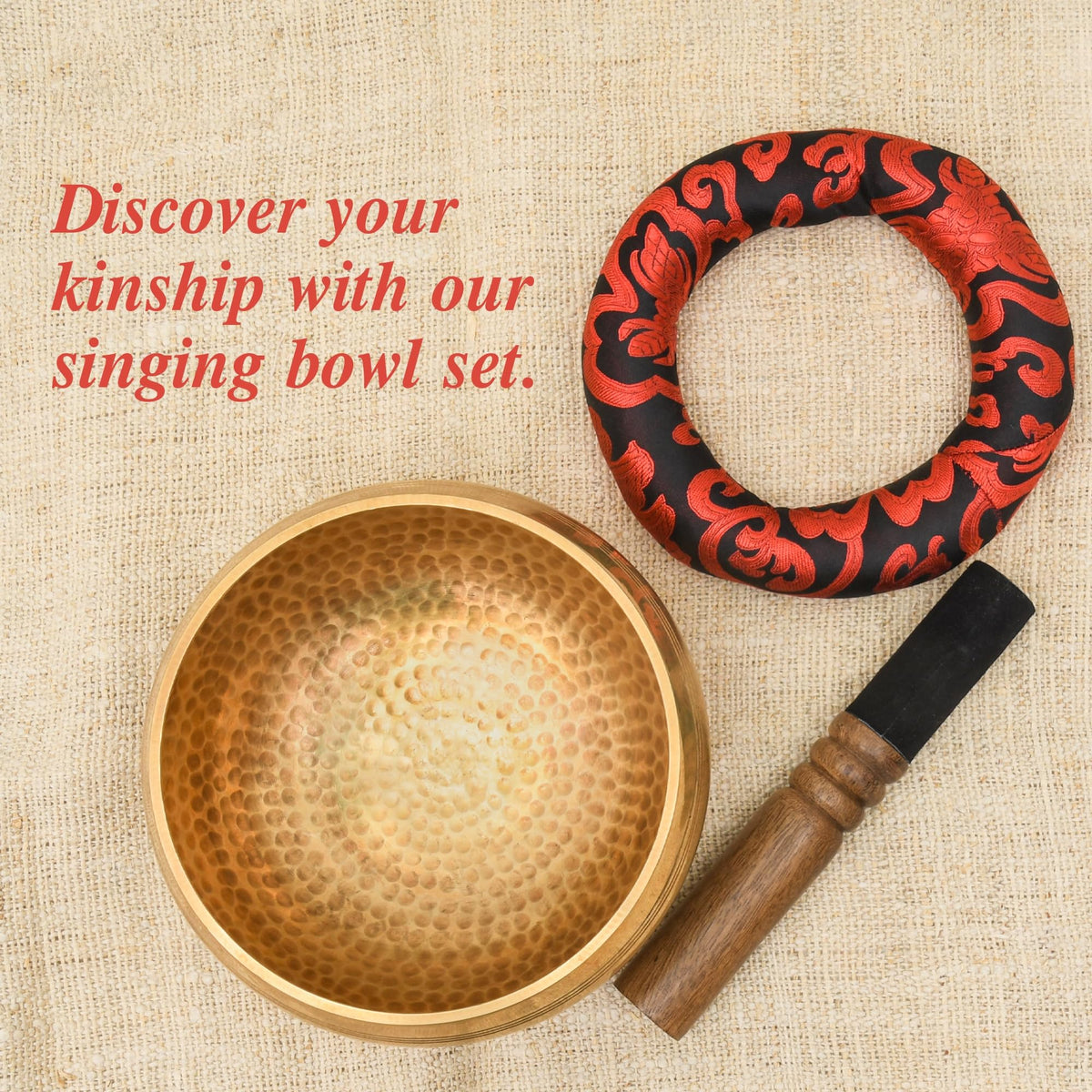 Tibetan Singing Bowl Set (Bronze 7.5")