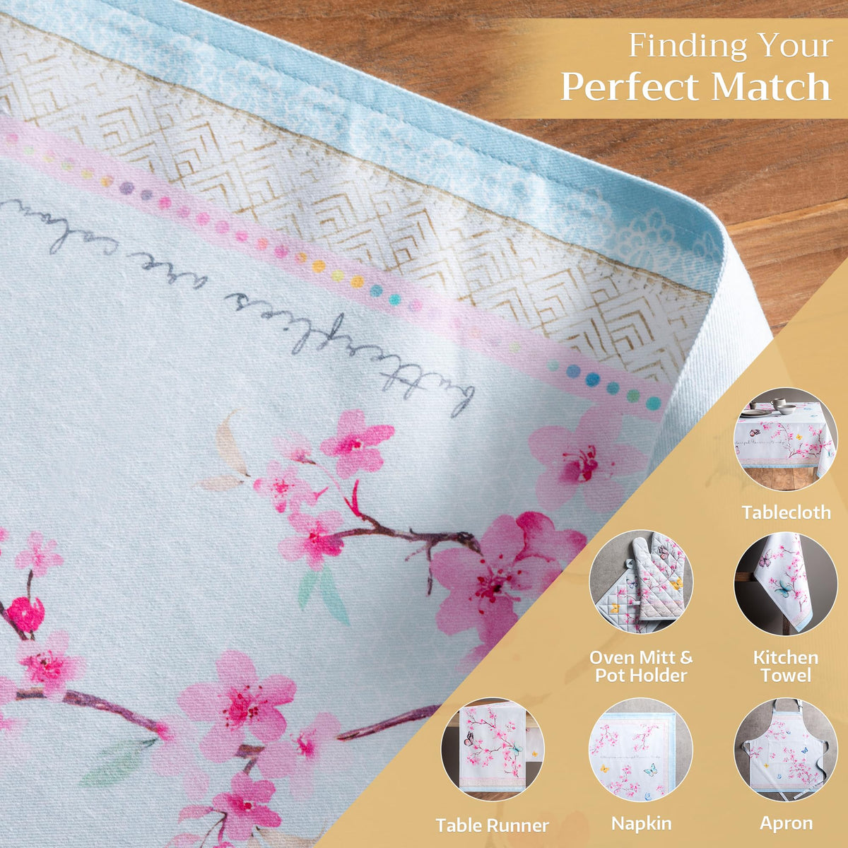 Placemats Set of 4 Reusable 100% Cotton (120 - Blossoms in Spring / 13" X 19" (Pack of 4))