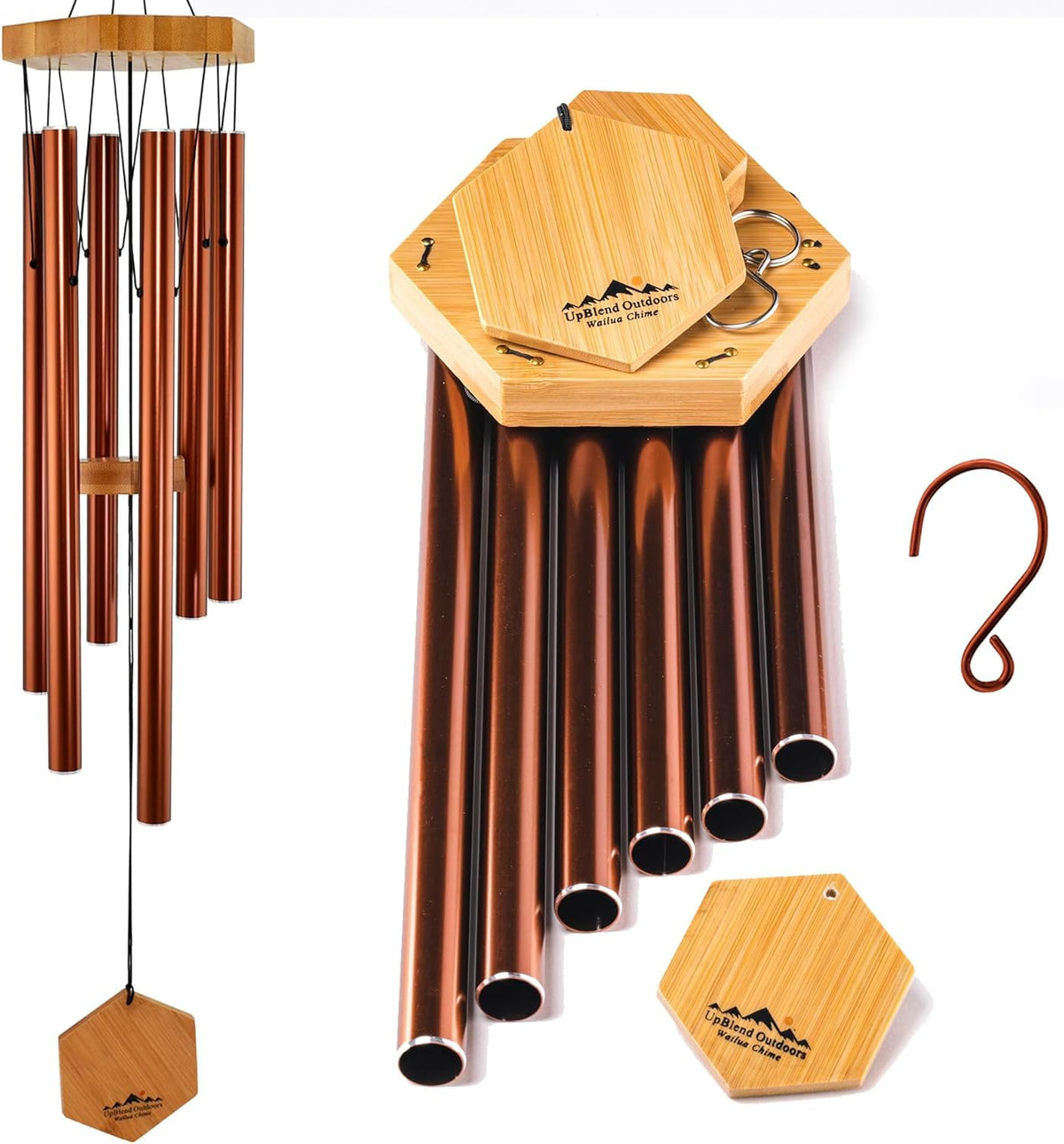 Copper Red Wind Chimes for Outside (29 Inch)