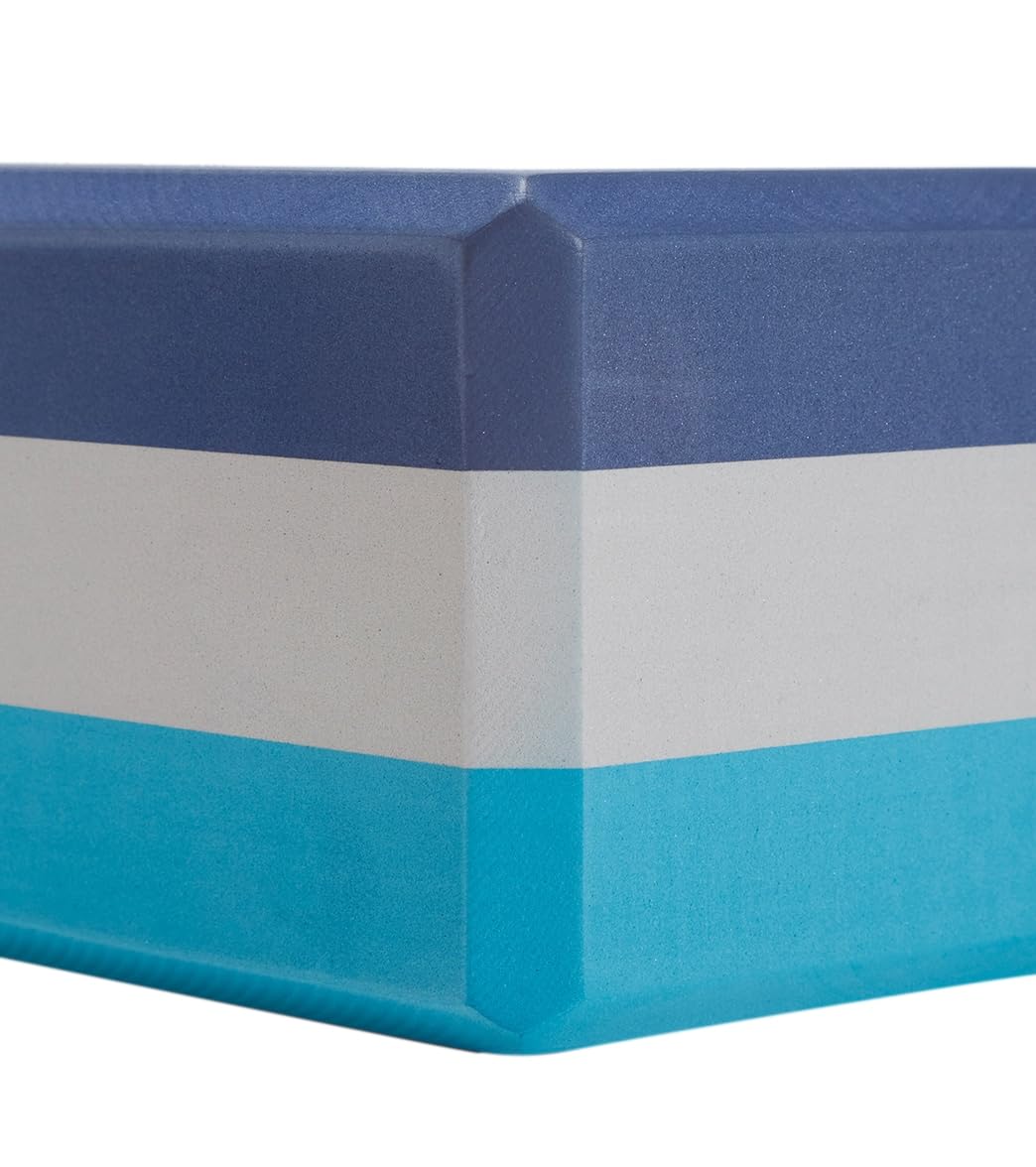 4 Inch Tri Color Foam Yoga Block (Blue / 4 Inch Thick)