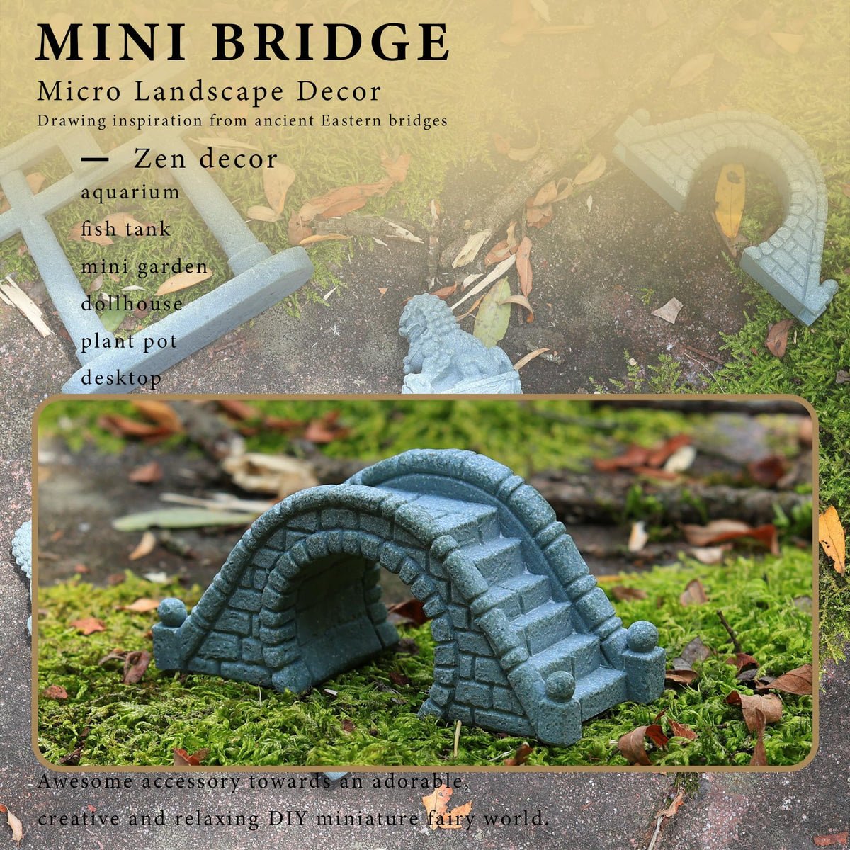 6 PCS Mini Zen Garden Accessories (Garden)
