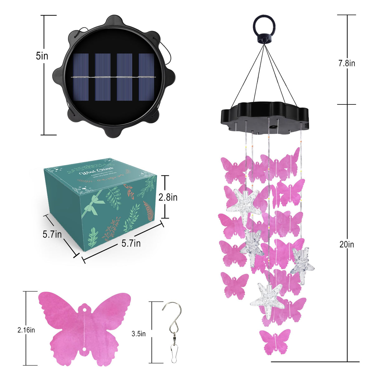 Solar Wind Chimes for Outside (Purple-2)