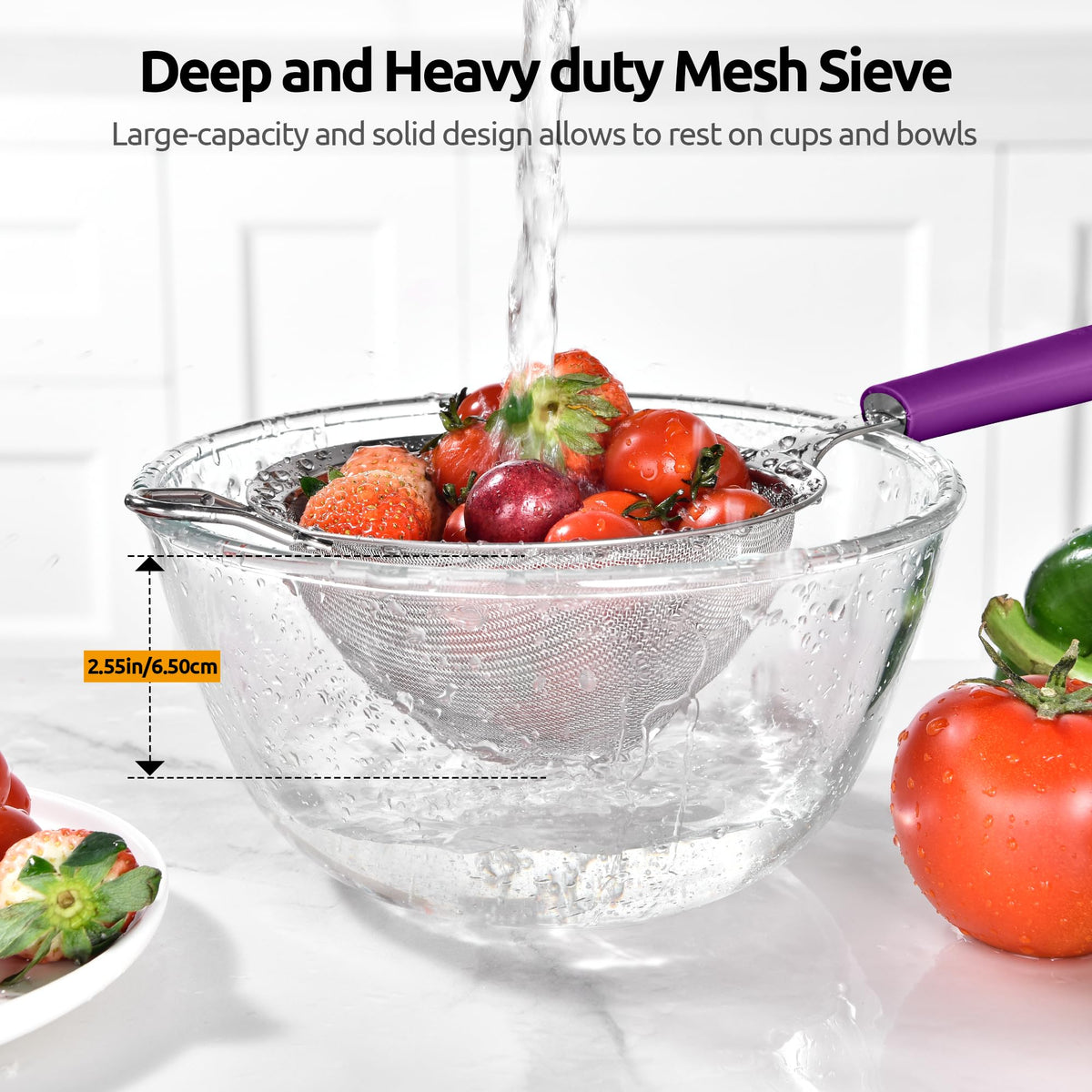 Fine Mesh Strainer (M-4.73in / (5) Purple)