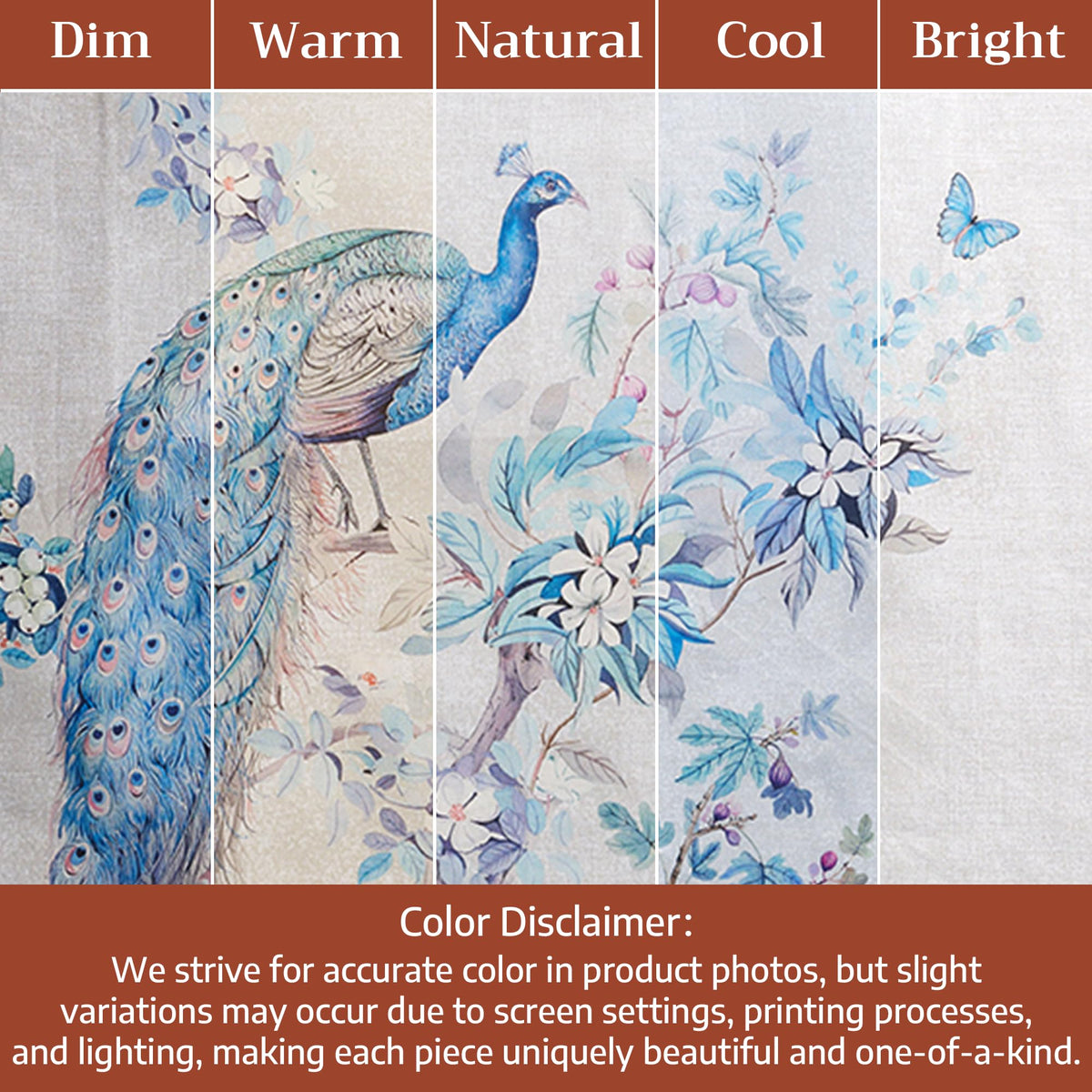 Placemats Set of 4 Reusable 100% Combed Cotton (019 - Peacock Utopia - Orginal / 13" X 19" (Pack of 4))