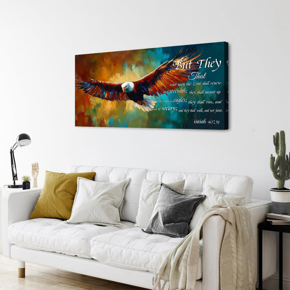Christian Eagle Wall Art Isaiah 40 31 Poster Bible Verse Wall Decor Inspirational Scripture Canvas Prints Painting Religious Biblical Framed Artwork for Bedroom Living Room Home Decoration 24x48 (48"L x 24"W / Isaiah 40 31)
