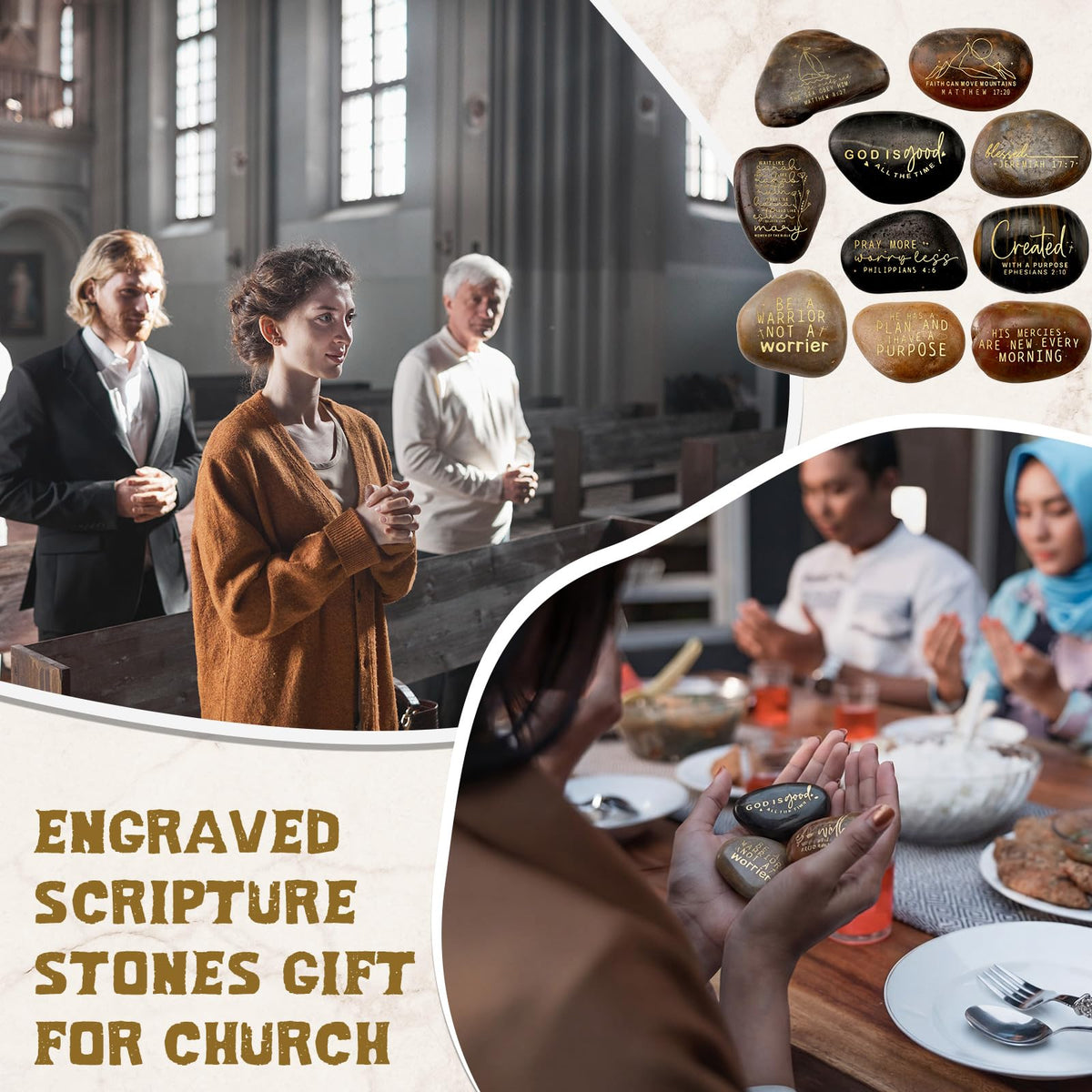 30 Pcs Bible Verses Scripture Stones Gifts Inspirational Rocks (Inspiring Bible)