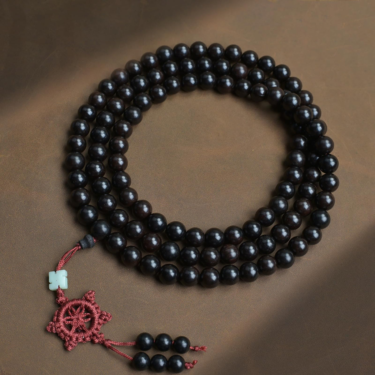 10mm Natural Black Sandalwood 108 Mala Bracelet for Men (10mm Black Sandalwood - 41 inches)