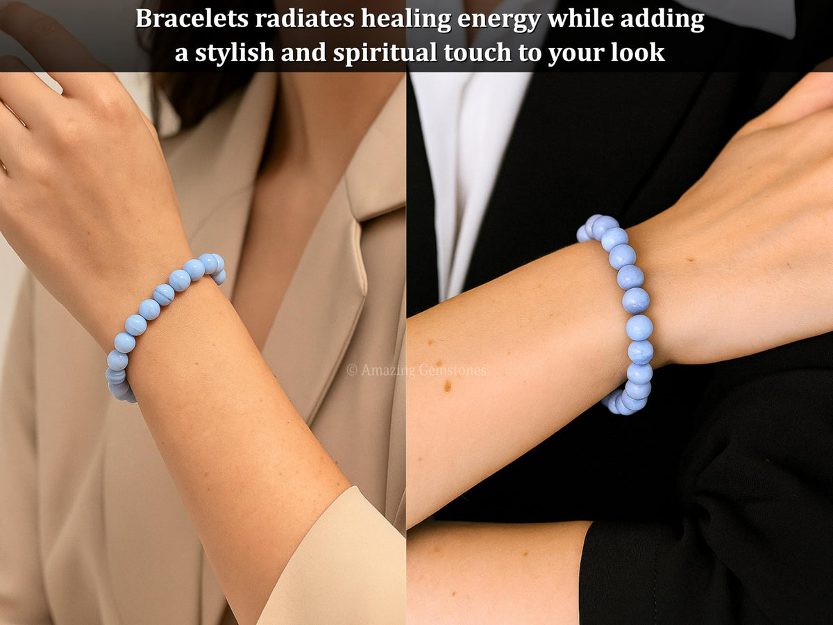 Blue Lace Agate Bracelet for Women Men's Gifts (Blue Lace Agate)