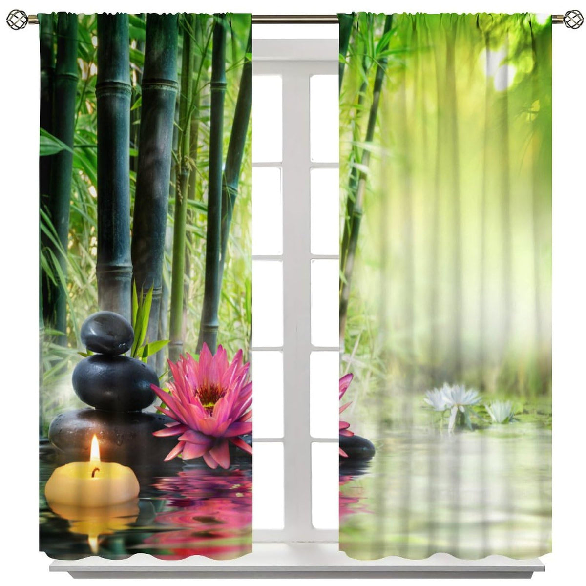 Bamboo Forest Blackout Curtains for Bedroom (21"W x 54"L (Pack of 2) / Style-3)