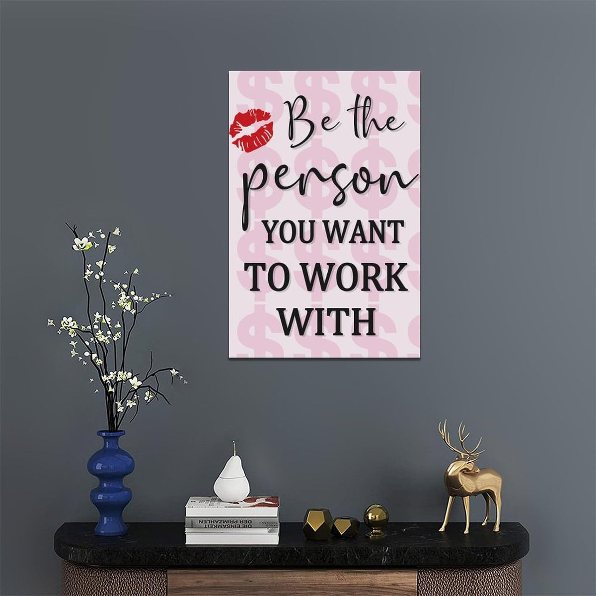 Office Inspirational Wall Art Motivational Success Pictures Wall Decor Inspiring Positive Quotes Canvas Painting Print Modern Artwork Decorations Framed for Home Bathroom Living Room Bedroom 16x24inch (16" x 24" / Office)