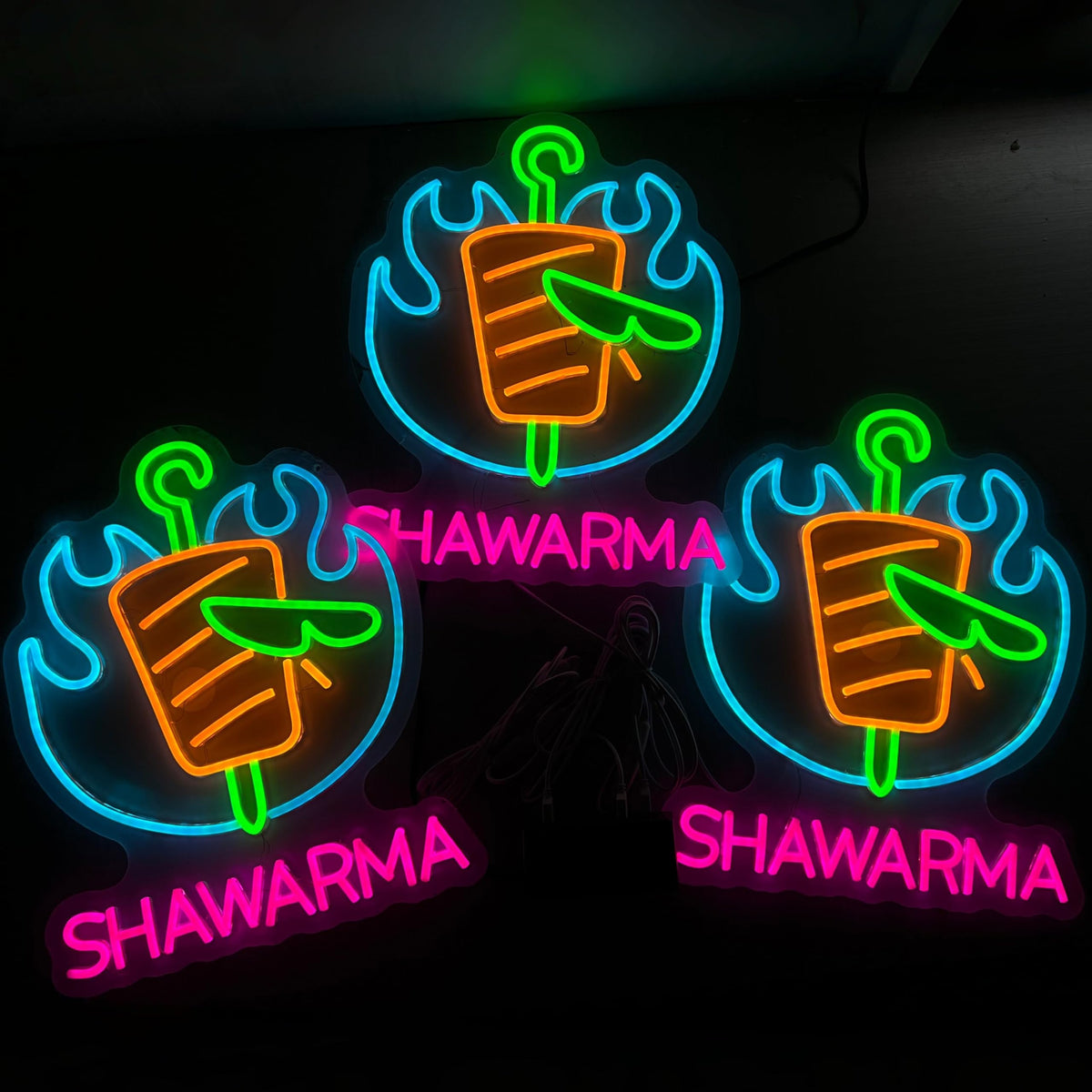 Kebab Shawarma Neon Sign Mediterranean Restaurant LED Wall Decor (Shawarma)