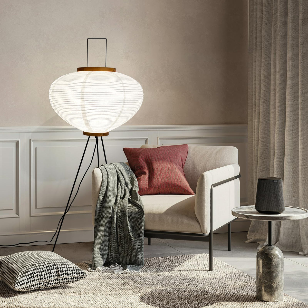 Rice Paper Floor Lamp (19.7"x48")