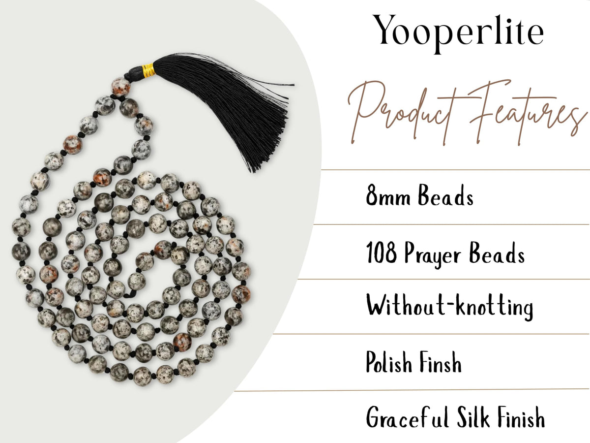Yooperlite Mala Beads (Yooperlite / Knotted)