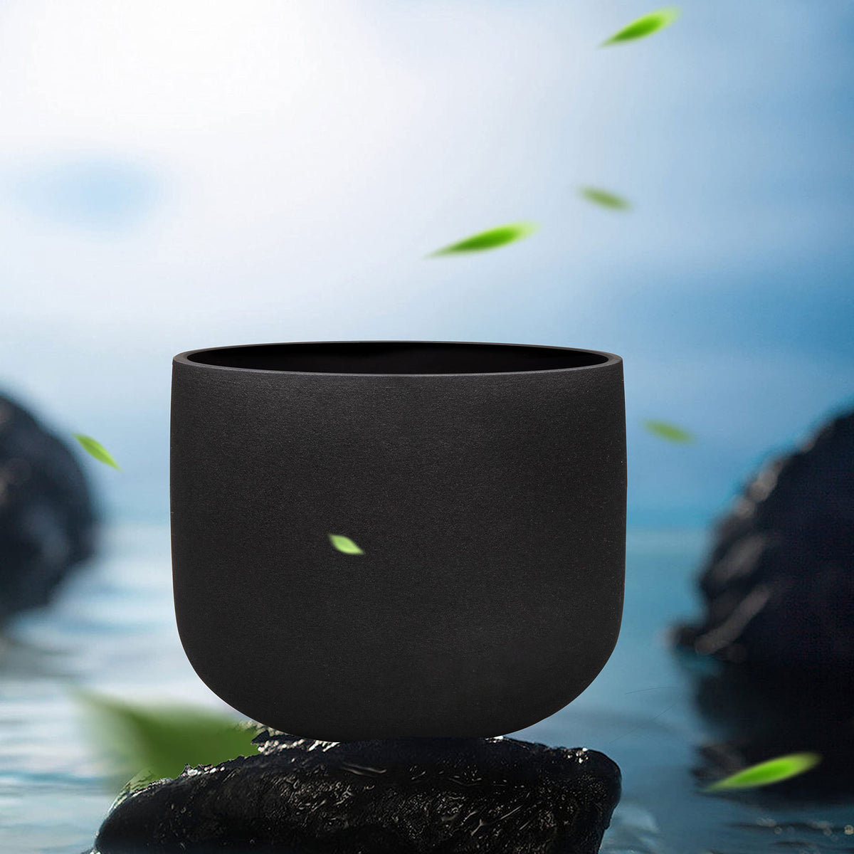 Black E Note Crystal Singing Bowl 10 inch Solar Plexus Chakra with Heavy Duty Carrying Case and Suede Mallet (10 inch Black / E Note)