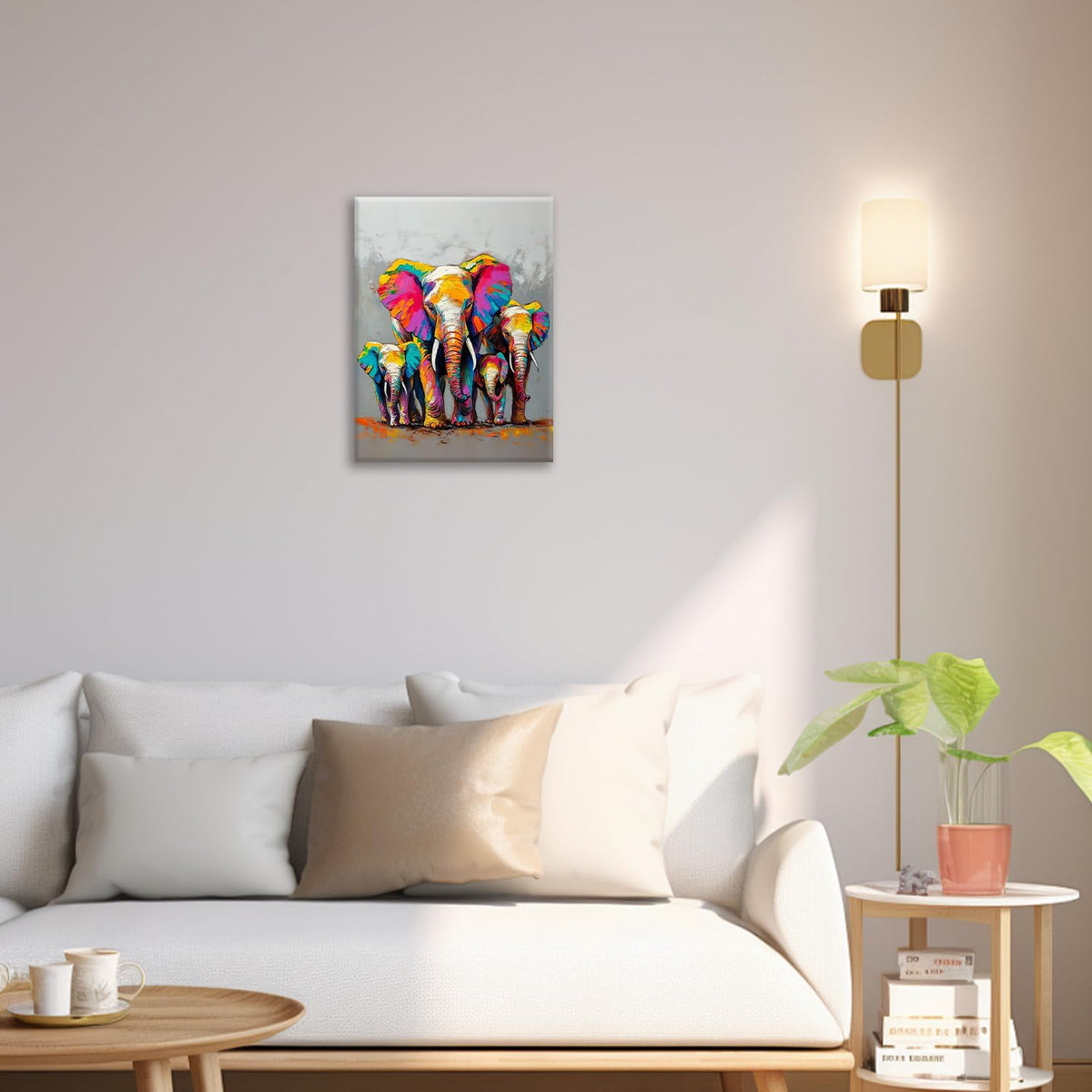 Elephant Wall Art (16"L x 12"W / Elephants)