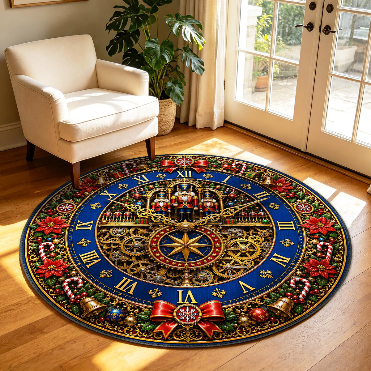 Christmas Nutcracker Round Rug 4ft (119 / 4' (Round))