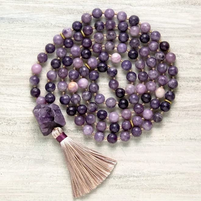 116 Pcs Lepidolite Beads for Jewelry Making 6 MM Purple Lepidolite Gemstones Loose Stone Beads (Lepidolite / 6MM, 116-120pcs)