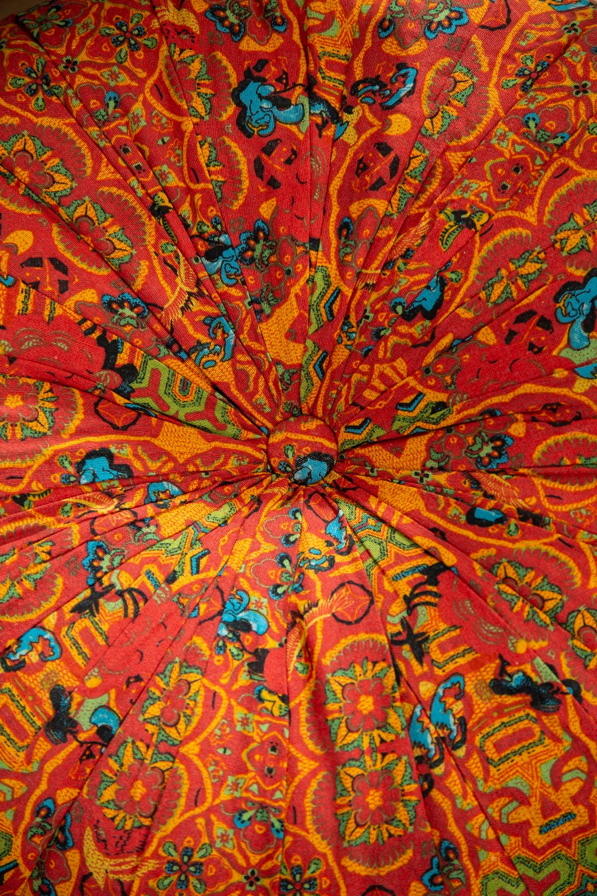 Moroccan Printed Round Chair Pads Cotton Linen Soft Comfort Chair Cushion Colorful Pompom Seat Cushions for Indoor Dining Room and Kitchen Chairs (22x22 Inch / Orange)