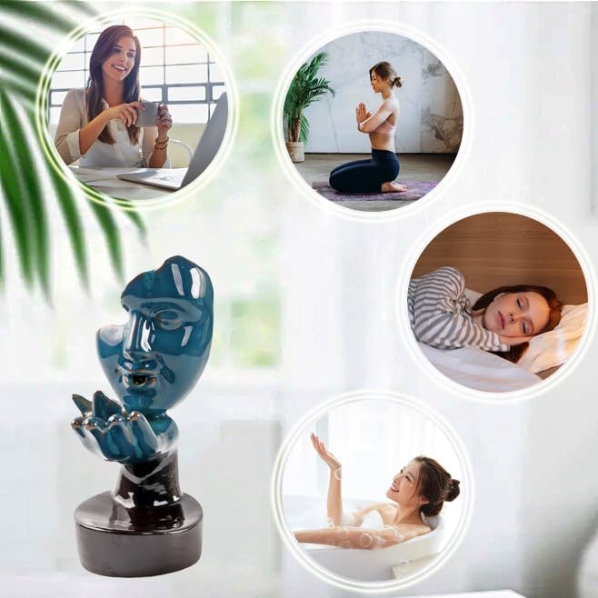 Woman Face on Hands Butterfly Statue Backflow Incense Holder (Face Statue 1)