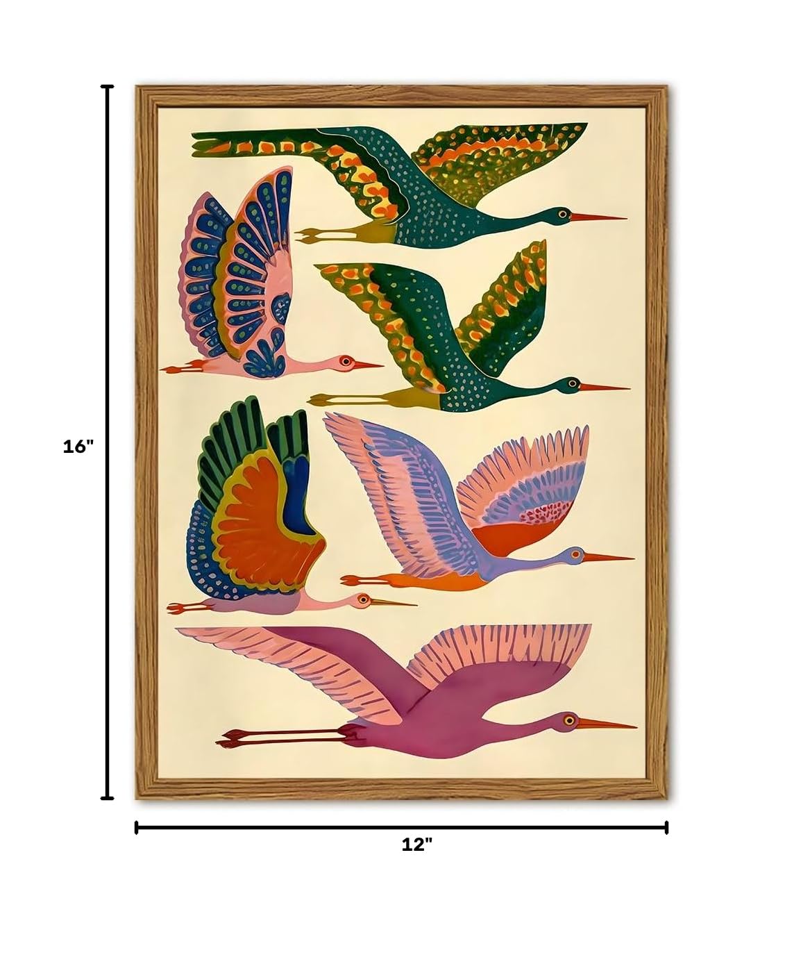 Framed Colorful Bird Wall Art (Colorful Bird / 16"L x 12"W)