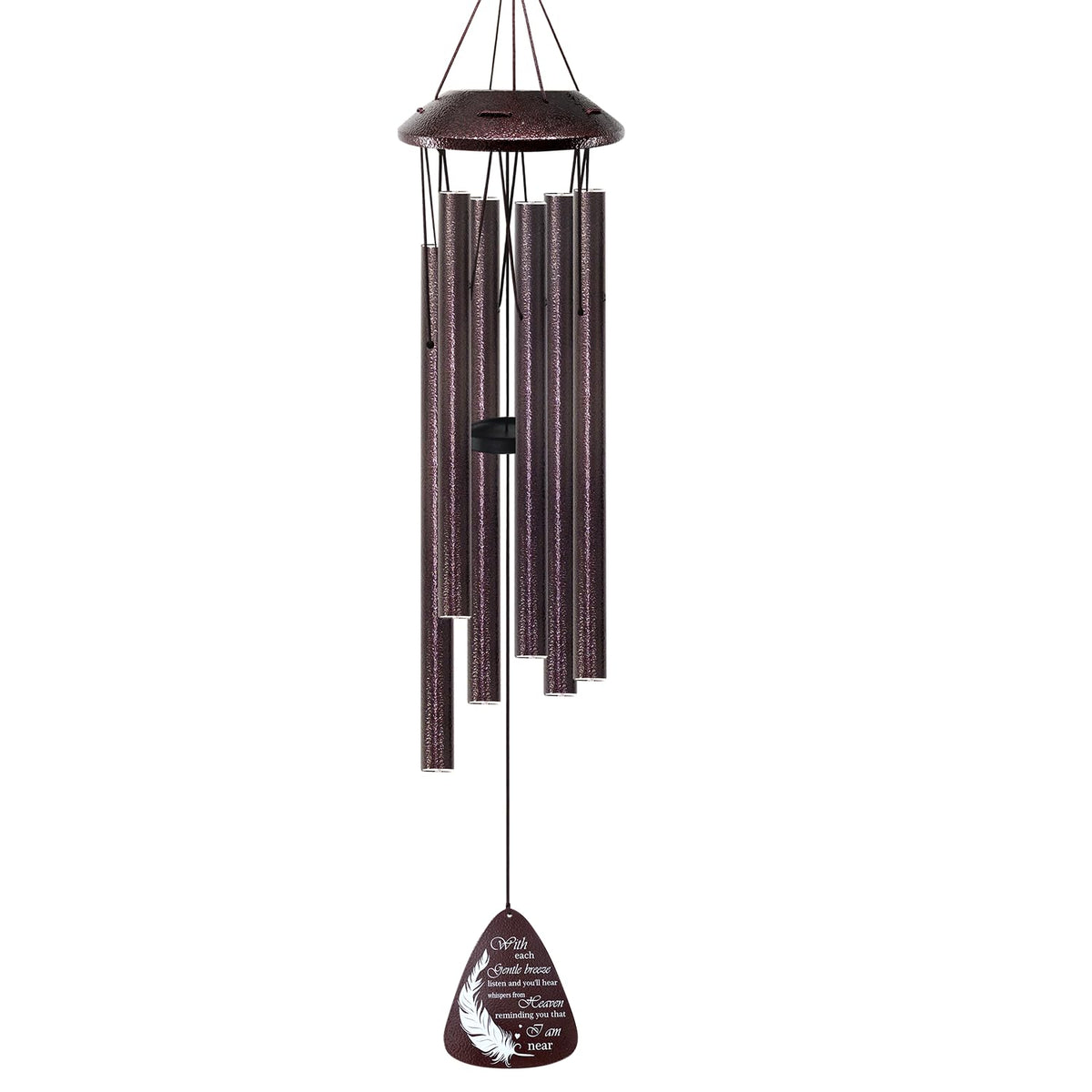 Memorial Wind Chimes 32in All Metal Sympathy Gift for Outdoor Garden Patio (Gentle Breeze Whispers)