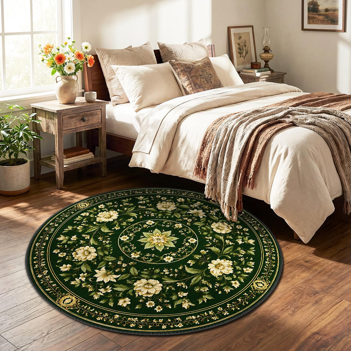 4ft Round Area Rug for Living Room (31 / 4' (Round))