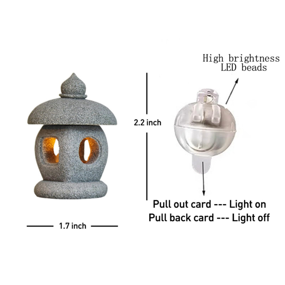 Japanese Pagoda LED Lamp Statue Figurine LED Lantern Pagoda Statue Figurine (Style A)
