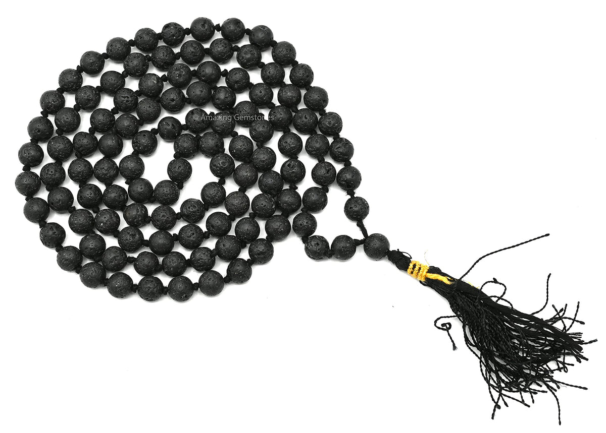 Lavastone Mala Beads (Lava Stone / Knotted)