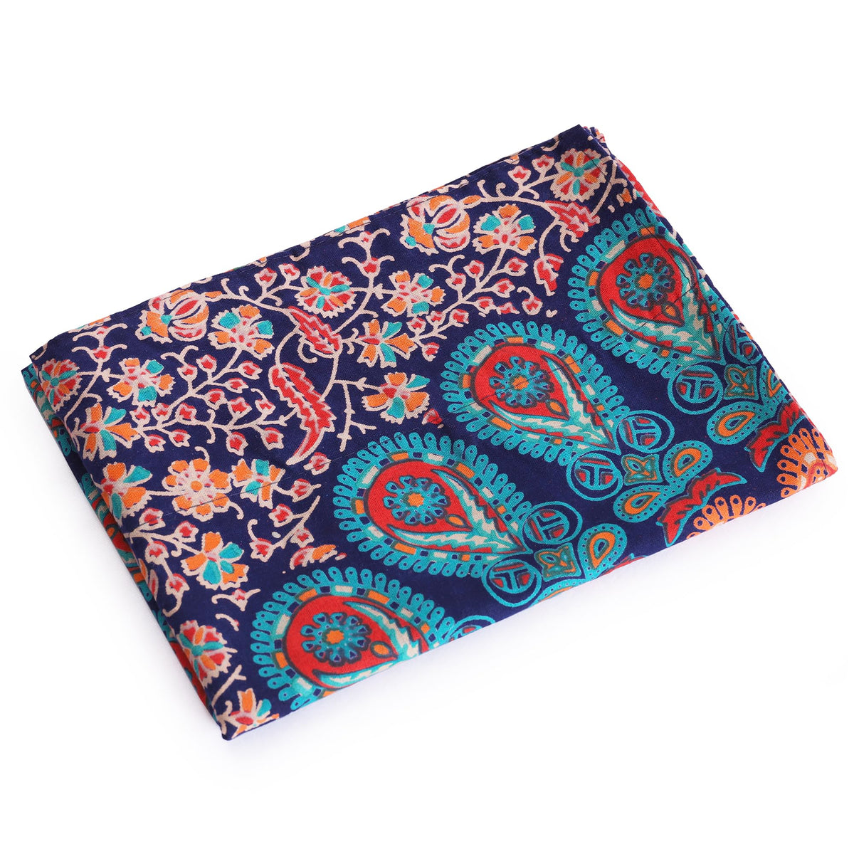 Indian Hippie Bohemian Beautiful Peacock Mandala Curtain Panels Room Divider Blue (Blue Multicolor / 18"W x 32"L (Pack of 2))