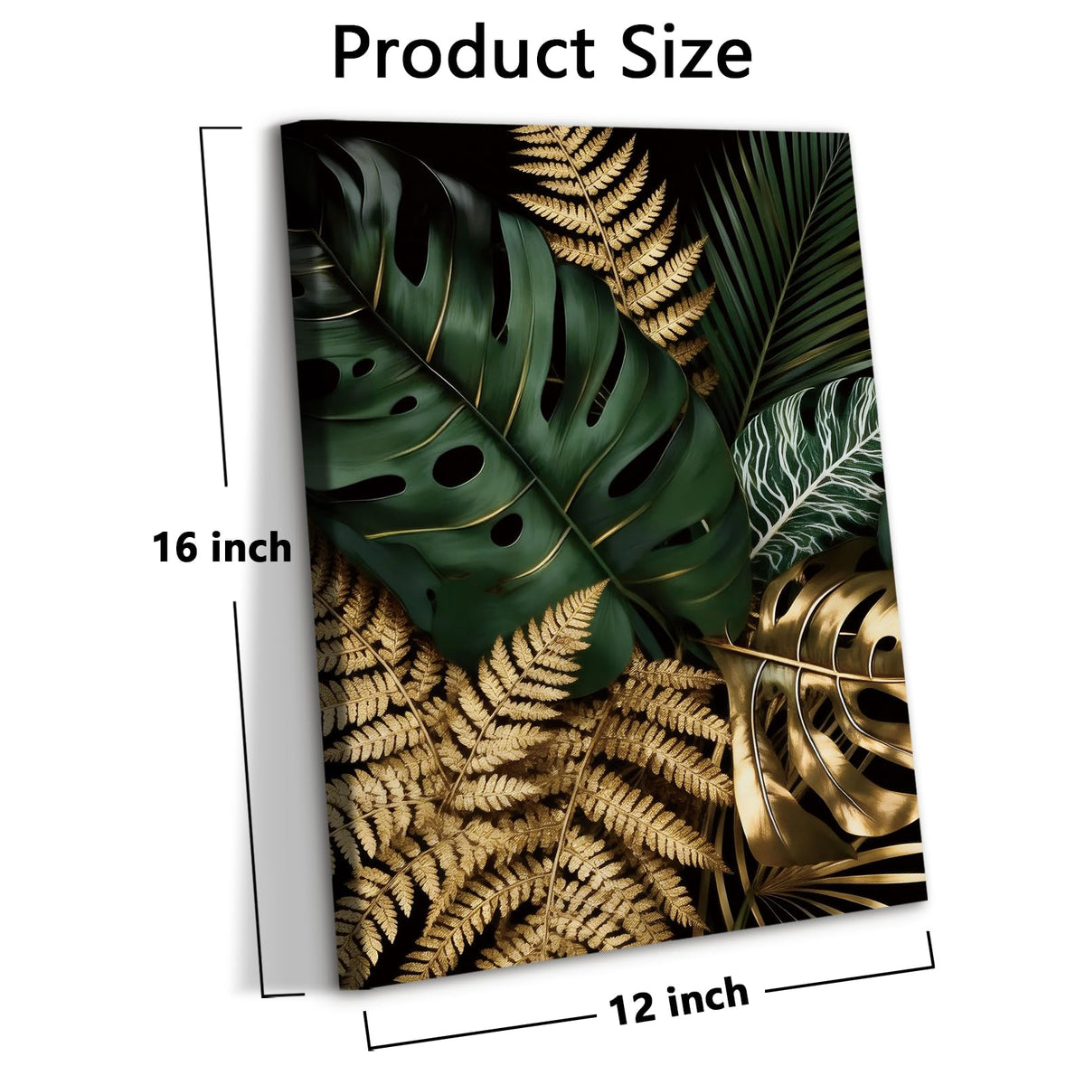 Gold Green Wall Art Canvas Prints Bathroom Wall Decor (Gold)
