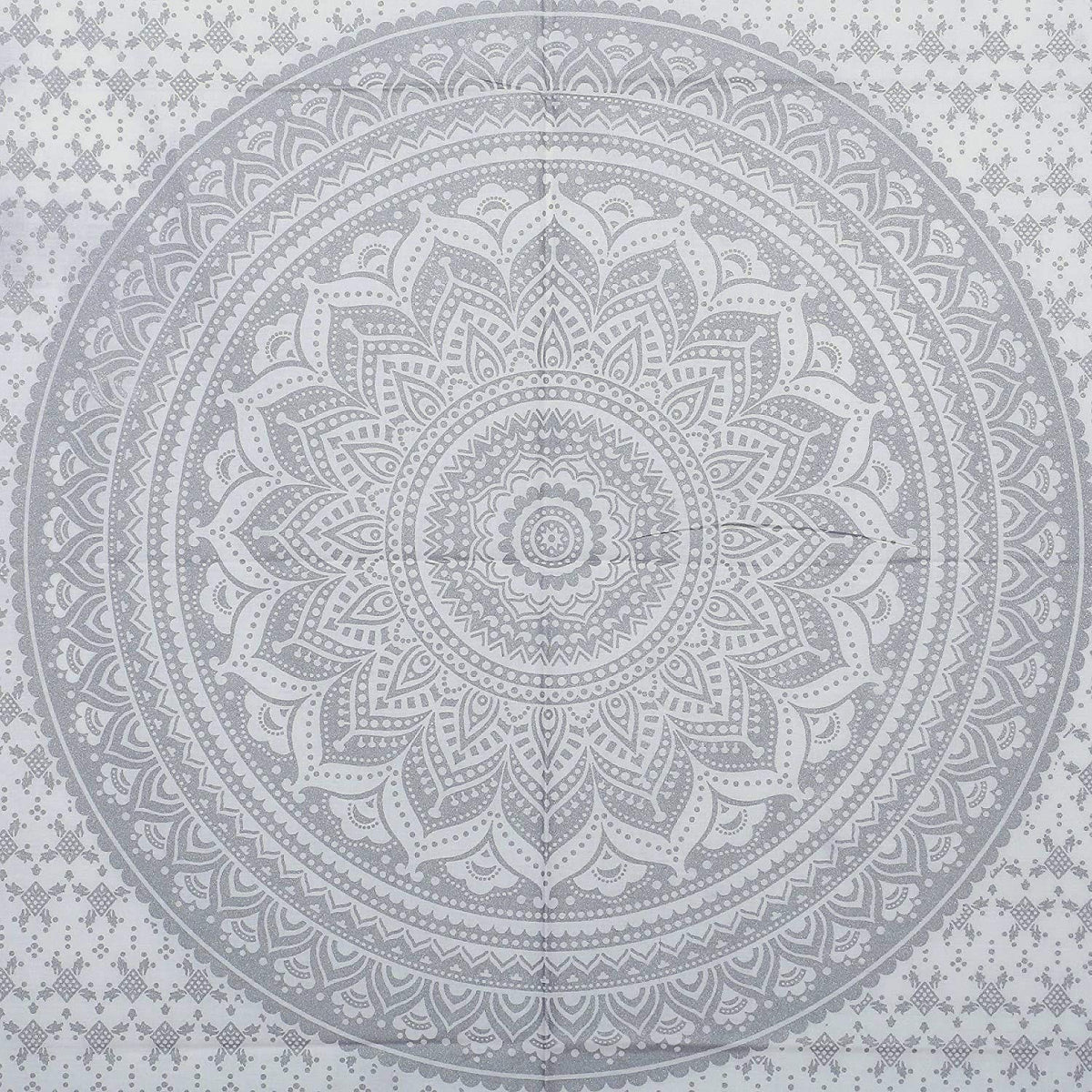 Hippie Mandala Ombre Tapestry Wall Hanging (40"L x 30"W / Silver)